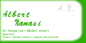 albert nanasi business card
