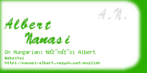 albert nanasi business card